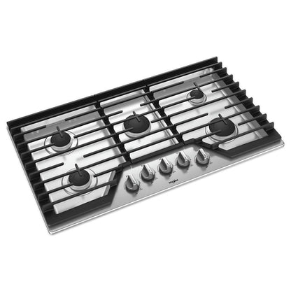 WHIRLPOOL WCG55US6HS Whirlpool 36-inch Gas Cooktop With Ez-2-lift Hinged CAST-IRO...