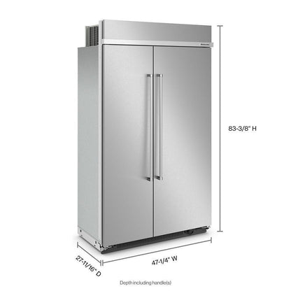 KITCHENAID KBSN708MPS 30 Cu. Ft. 48"" Built-in Side-by-side Refrigerator With PRINTSHIELD(...