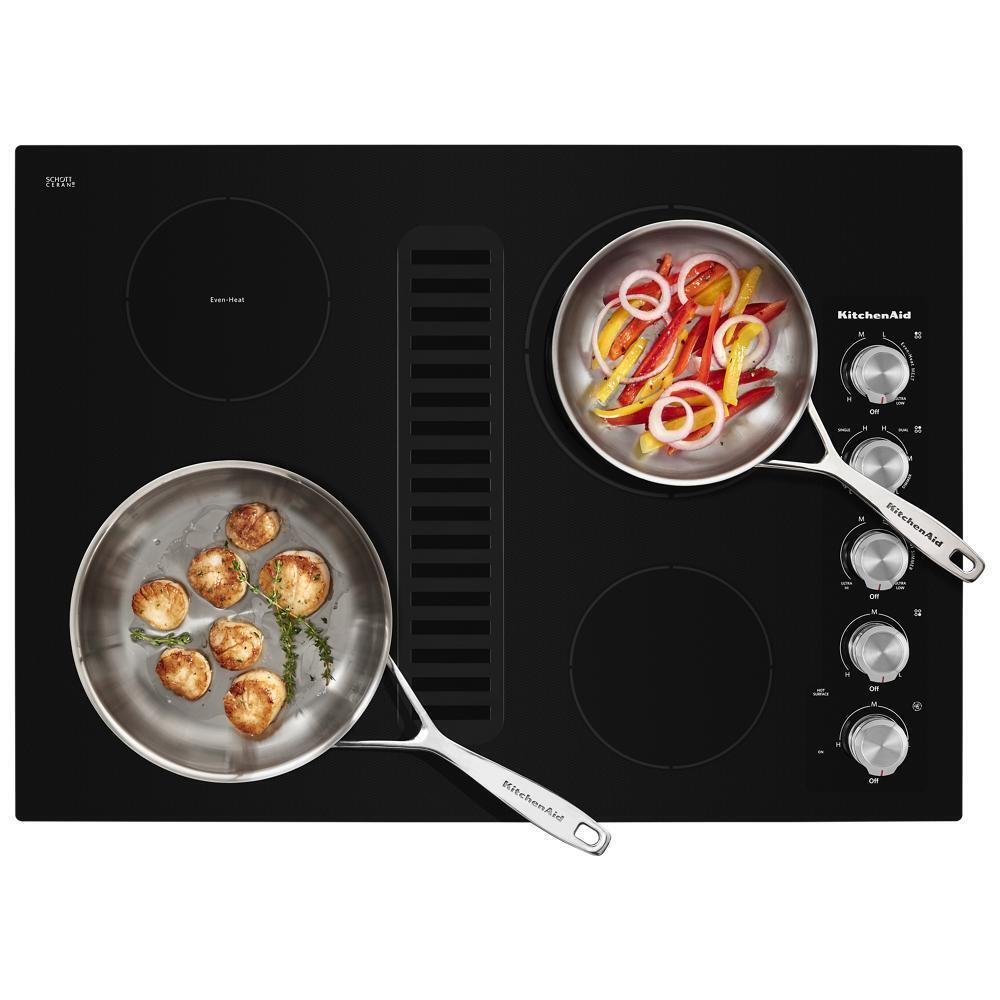 KITCHENAID KCED600GBL KitchenAid 30"" Electric Downdraft Cooktop With 4 Elements - Black