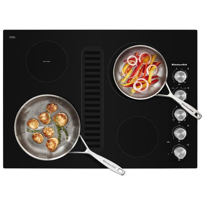 KITCHENAID KCED600GBL KitchenAid 30"" Electric Downdraft Cooktop With 4 Elements - Black
