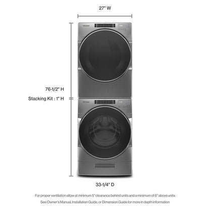 WHIRLPOOL WED8620HC Whirlpool 7.4 CU.FT Front Load Electric Dryer With Intiutitive T...