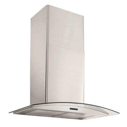 BROAN EW4630SS 30-in. Convertible Wall Mount Curved Glass Chimney Range Hood With ...