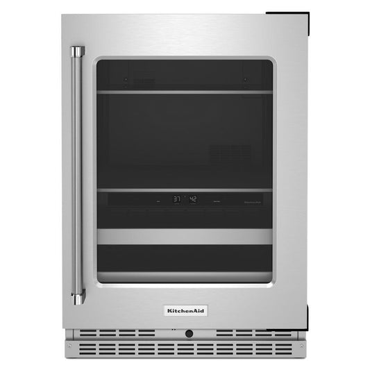 KITCHENAID KUBR314KSS 24"" Beverage Center With Glass Door and Metal-front Racks - STAINLE...