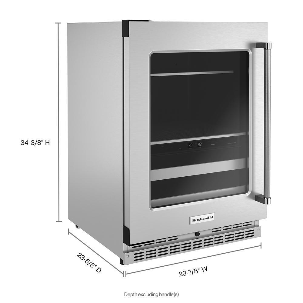 KITCHENAID KUBL314KSS 24"" Beverage Center With Glass Door and Metal-front Racks - STAINLE...