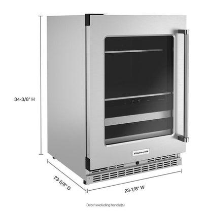 KITCHENAID KUBL314KSS 24"" Beverage Center With Glass Door and Metal-front Racks - STAINLE...