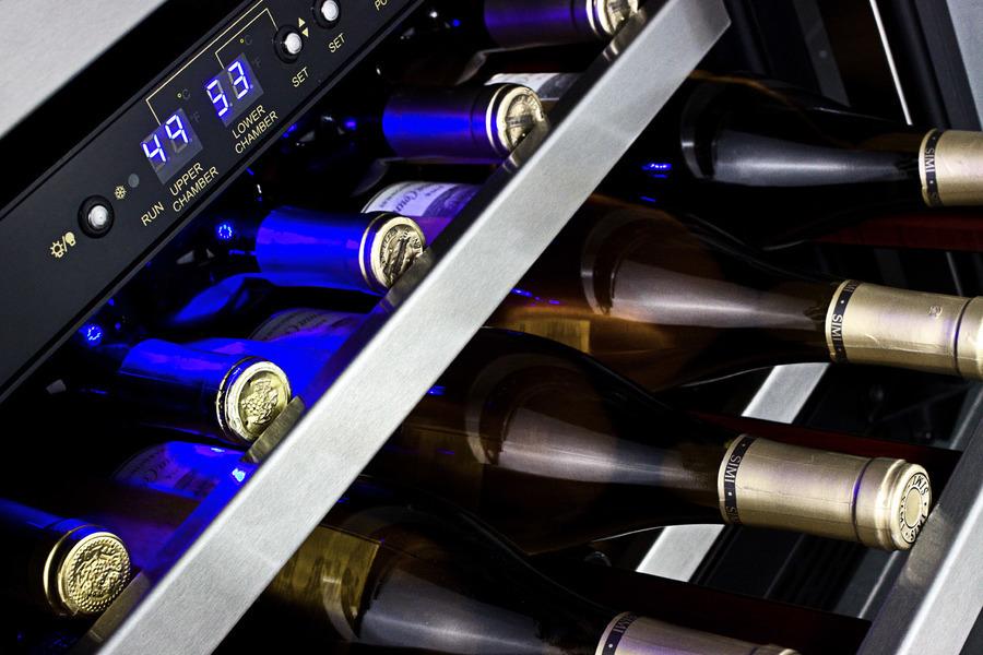 SUMMIT SWC530BLBIST Dual Zone Built-in Wine Cellar With Digital Thermostat, Stainless S...