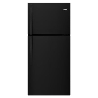 WHIRLPOOL WRT549SZDB Black Whirlpool 30"" Wide Top-freezer Refrigerator With LED INTER...