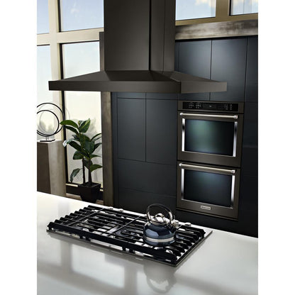 KITCHENAID KVIB606DBS Black-on-stainless Kitchenaid 36"" Island-mount, 3-speed Canopy Hood
