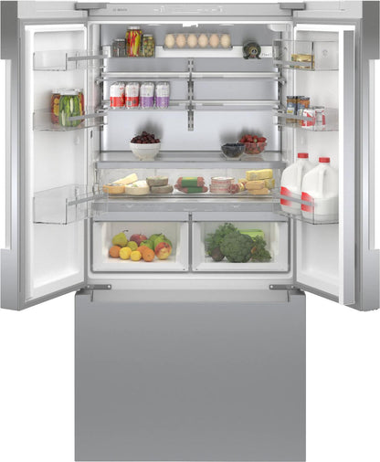 BOSCH B36CT81ENS 800 Series French Door Bottom Mount Refrigerator 36"" Easy Clean STA...