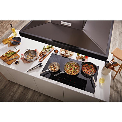 KITCHENAID KVIB606DBS Black-on-stainless Kitchenaid 36"" Island-mount, 3-speed Canopy Hood