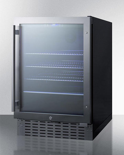 SUMMIT SCR2466B Commercially Approved 24"" Wide Built-in Beverage Refrigerator With ...