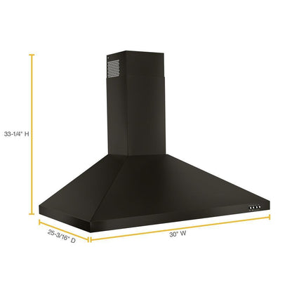 WHIRLPOOL WVW53UC0HV Whirlpool 30"" Contemporary Black Stainless Wall Mount Range Hood