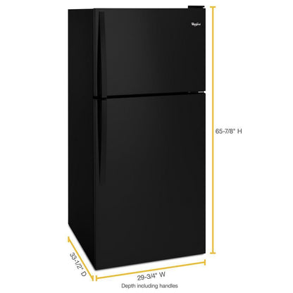 WHIRLPOOL WRT318FZDB Black Whirlpool 30"" Wide Top-freezer Refrigerator With FLEXI-SLI...