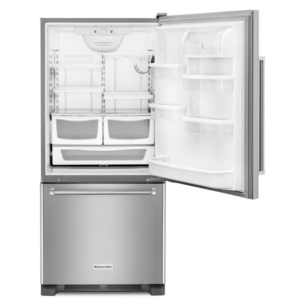 KITCHENAID KRBR109ESS Stainless Steel Kitchenaid 19 Cu. Ft. Full Depth Bottom Freezer ...