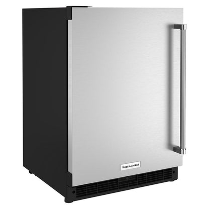 KITCHENAID KURL114KSB 24"" Undercounter Refrigerator With Stainless Steel Door - Black CAB...