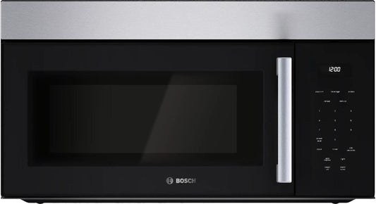 BOSCH HMV1055U 100 Series Over-the-range Microwave 30"" Left Sideopening Door, STAI...