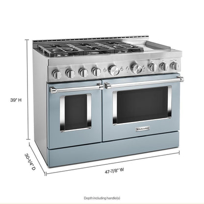 KITCHENAID KFGC558JMB Kitchenaid 48'' Smart Commercial-style Gas Range With Griddle MI...