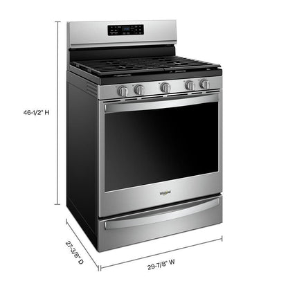 WHIRLPOOL WFG775H0HZ Whirlpool 30-inch,5.8 Cu Ft, Gas Freestanding Range With 5 Burners ...