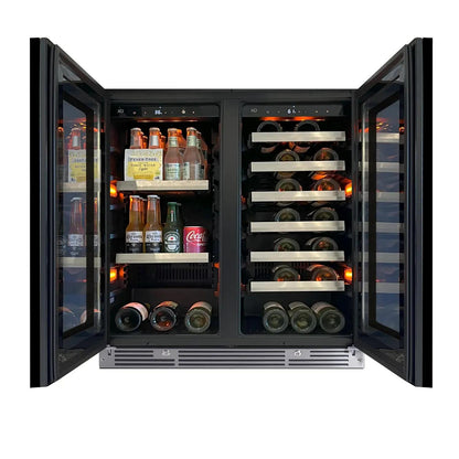 XO APPLIANCE XOU30BWDDGO XO Appliance 30in Beverage/wine Double Door Overlay Glass