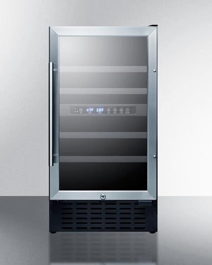 SUMMIT SWC182ZCSS 18"" Wide Dual Zone Wine Cellar for Built-in or Freestanding Use, WI...