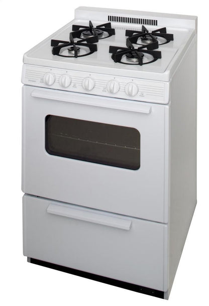 PREMIER BJK5X0OP 24 In. Freestanding Battery-generated Spark Ignition Gas Range In W...