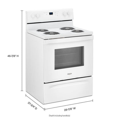 WHIRLPOOL WFC150M0JW 4.8 Cu. Ft. Whirlpool Electric Range With Keep Warm Setting
