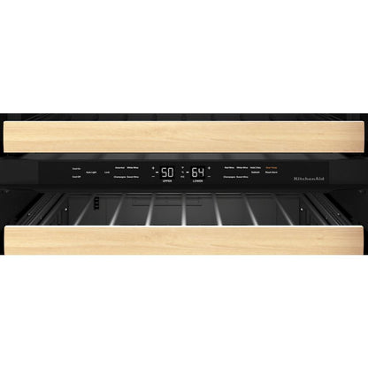 KITCHENAID KUWR214KPA 24"" Panel-ready Undercounter Wine Cellar With Wood-front Racks - PA...