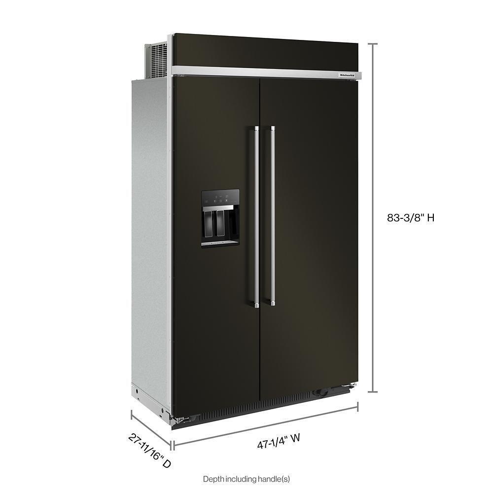 KITCHENAID KBSD708MBS 29.4 Cu. Ft. 48"" Built-in Side-by-side Refrigerator With Ice and WA...