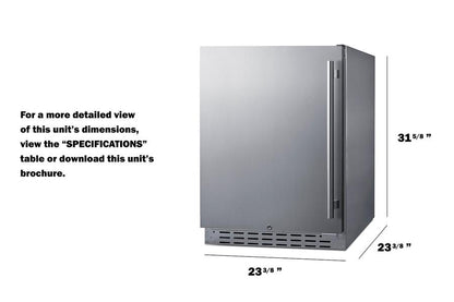 SUMMIT AL55OSCSSLHD Summit 24"" Built-in Outdoor Refrigerator, Ada Compliant