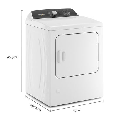 WHIRLPOOL WGD5050LW Whirlpool 7.0 Cu. Ft. Top Load Gas Moisture Sensing Dryer With Steam
