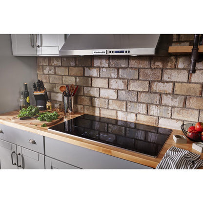 KITCHENAID KCES956KSS 36"" Electric Cooktop With 5 Elements and Touch-activated Controls
