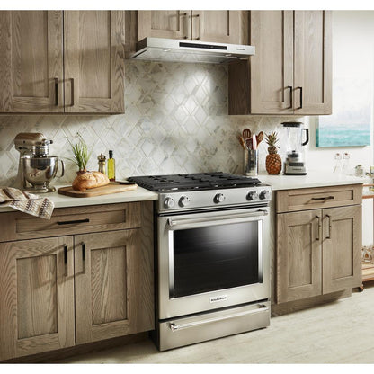 KITCHENAID KSGG700ESS Stainless Steel Kitchenaid 30-inch 5-burner Gas Slide-in CONVECT...