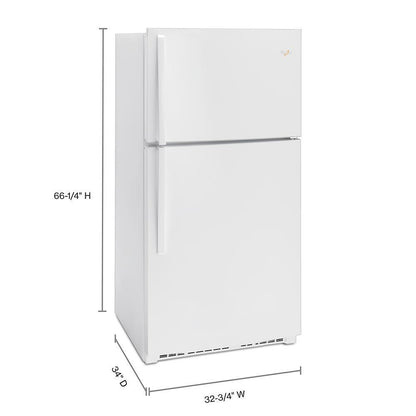 WHIRLPOOL WRT541SZDW White Whirlpool 33"" Wide Top-freezer Refrigerator With Ez CONNEC...