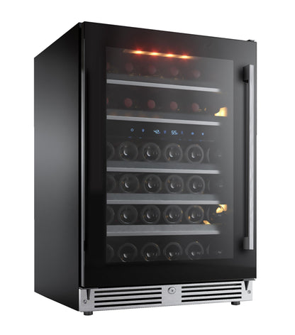 XO APPLIANCE XOU24WDZGBL XO Appliance Dual Zone Wine 24"" Black Glass Lh