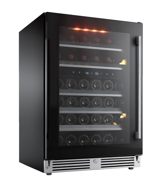 XO APPLIANCE XOU24WDZGBL XO Appliance Dual Zone Wine 24"" Black Glass Lh