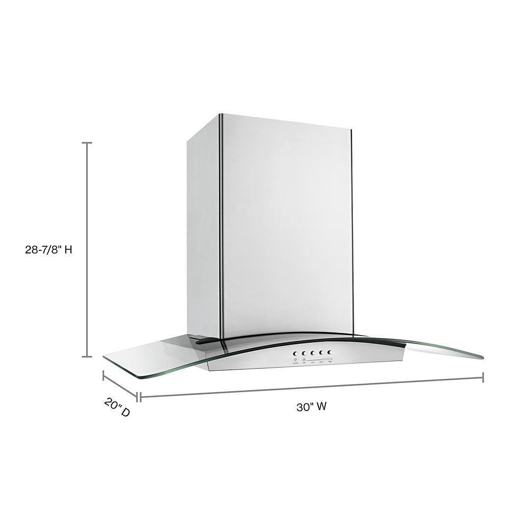 WHIRLPOOL WVW75UC0DS Stainless Steel Whirlpool 30 Inch Convertible Glass Kitchen VENT...