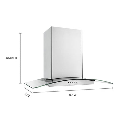 WHIRLPOOL WVW75UC0DS Stainless Steel Whirlpool 30 Inch Convertible Glass Kitchen VENT...