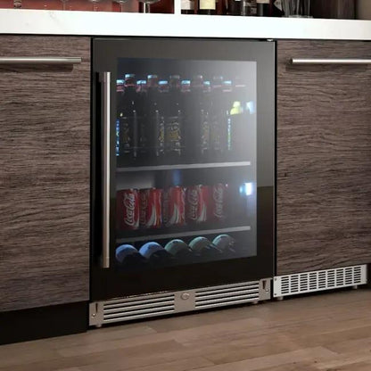 XO APPLIANCE XOU24BCGBR XO Appliance Beverage Center 24"" Black Glass Rh