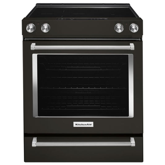 KITCHENAID KSEG700EBS Kitchenaid 30-inch 5-element Electric Slide-in Convection Range ...
