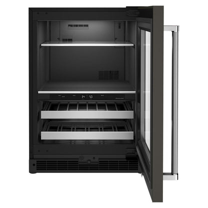 KITCHENAID KUBR314KBS 24"" Beverage Center With Glass Door and Metal-front Racks - Black S...
