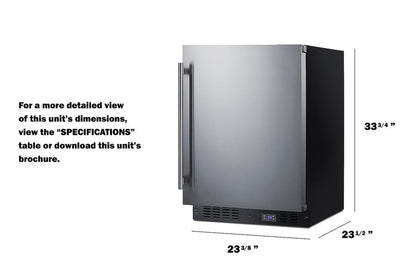 SUMMIT SCFF53BSS Frost-free Built-in Undercounter All-freezer for Residential or COM...