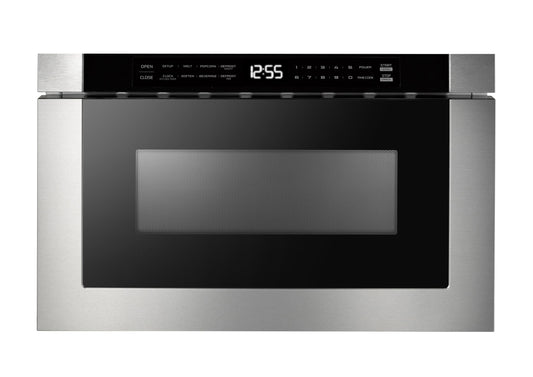 XO APPLIANCE XOMWD24S XO Appliance 24"" Built-in Microwave Drawer - Black Glass & Stainless