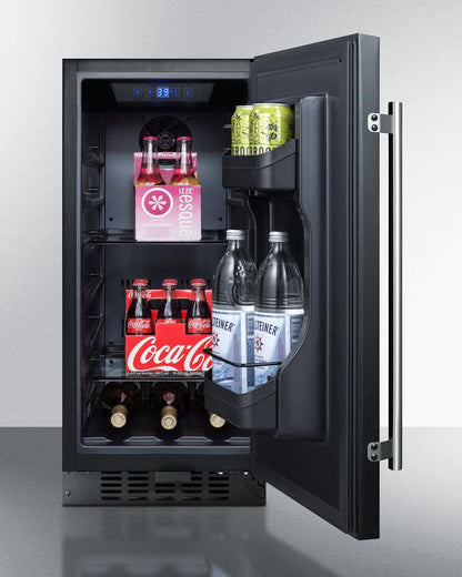 SUMMIT FF1532B 15"" Wide All-refrigerator for Built-in or Freestanding Use, With DI...