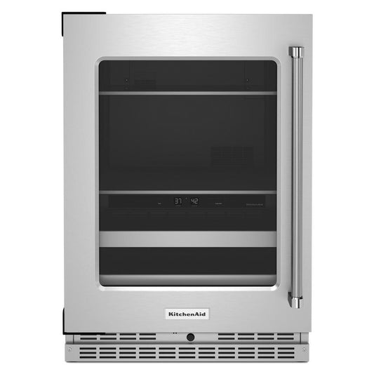KITCHENAID KUBL314KSS 24"" Beverage Center With Glass Door and Metal-front Racks - STAINLE...