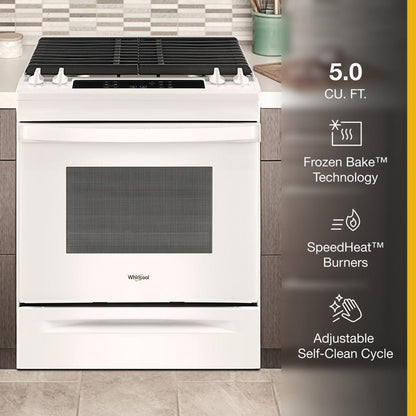 WHIRLPOOL WEG515S0LW 5.0 Cu. Ft. Whirlpool Gas Range With Frozen Bake Technology