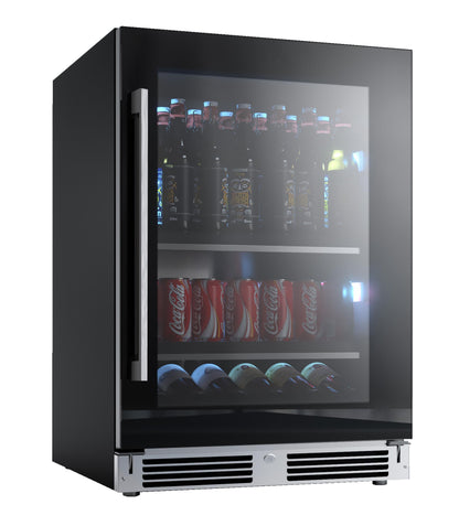 XO APPLIANCE XOU24BCGBR XO Appliance Beverage Center 24"" Black Glass Rh