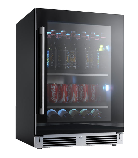 XO APPLIANCE XOU24BCGBR XO Appliance Beverage Center 24"" Black Glass Rh