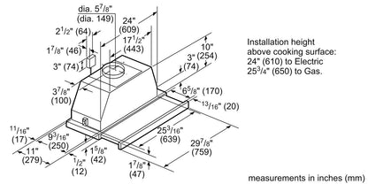 BOSCH HUI50351UC Bosch Hui50351uc 30"" Pull-out Hood 500 Series - Stainless Steel