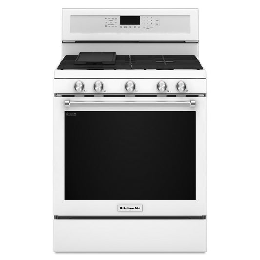 KITCHENAID KFGG500EWH White Kitchenaid 30-inch 5-burner Gas Convection Range
