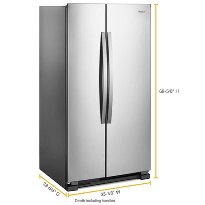 WHIRLPOOL WRS315SNHM Whirlpool 36-inch Wide Side-by-side Refrigerator - 25 Cu. Ft. - ...